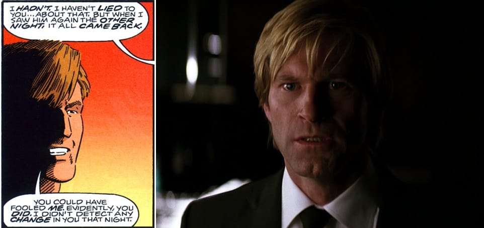 Harvey Dent in the film looking a lot like Evan Gregory in the comics